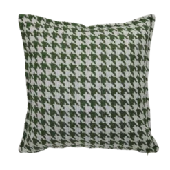 Beige and Green Houndstooth Scatter Cushion (60cm x 60cm)