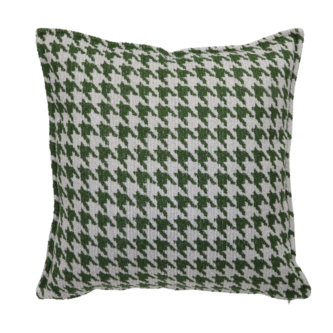 Beige and Green Houndstooth Scatter Cushion (60cm x 60cm)